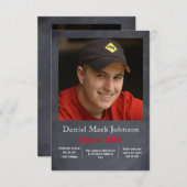 写真の垂直- 3x5卒業の発表 招待状 (正面/裏面)