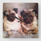 写真の壁掛け時計と説明書 スクエア壁時計 (正面)