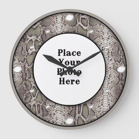 写真の壁時計をスネークスキン ラージ壁時計 (正面)