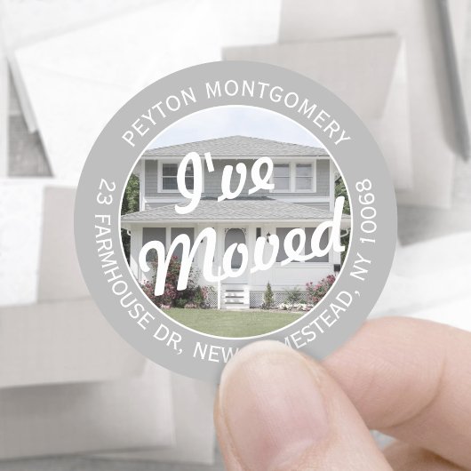 写真の変更を移動した差出人住所ラベル ラウンドシール