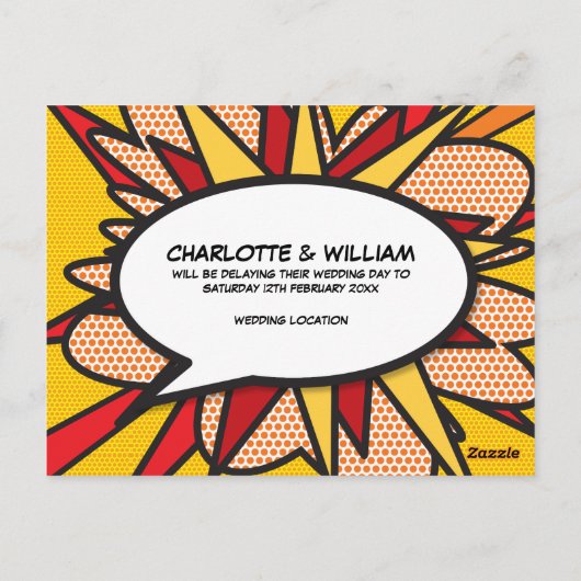 写真の変更日延期おもしろい漫画帳 ポストカード (裏面)