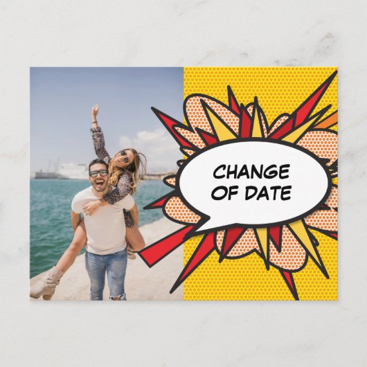 写真の変更日延期おもしろい漫画帳 ポストカード (正面)