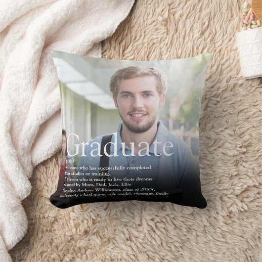 写真の大パーソナライズされた学院の定義 クッション (ブランケット)