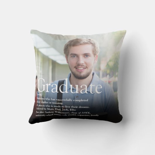 写真の大パーソナライズされた学院の定義 クッション (裏面)