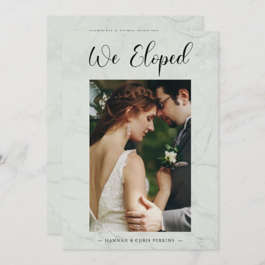 写真の大理石の結婚効果をエレガント創り出した 招待状 (正面/裏面)