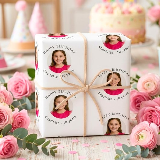 写真の女の子の誕生日 ラッピングペーパーシート