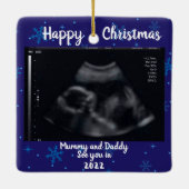 写真の妊娠の発表は親2021を期待 セラミックオーナメント (裏面)