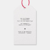 写真の妊娠の発表クリスマス ギフトタグ (裏面)