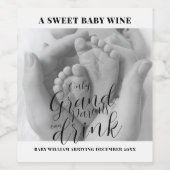 写真の妊娠の発表祖父母になる ワインラベル (シングルラベル)