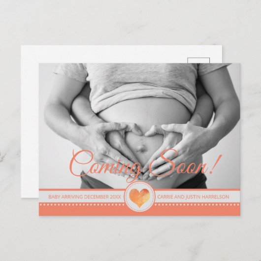 写真の妊娠来発表 案内ポストカード (正面/裏面)