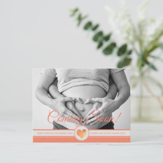 写真の妊娠来発表 案内ポストカード (スタンド正面)