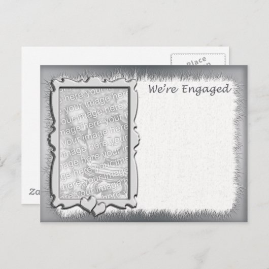 写真の婚約の発表 案内ポストカード (正面/裏面)