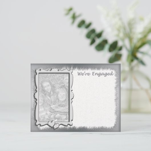 写真の婚約の発表 案内ポストカード (スタンド正面)