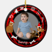 写真の子犬の赤いオーナメントを加えて下さい セラミックオーナメント (裏面)