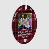 写真の孫あなたのハートプレイドクリスマスに近い オーナメント (正面)