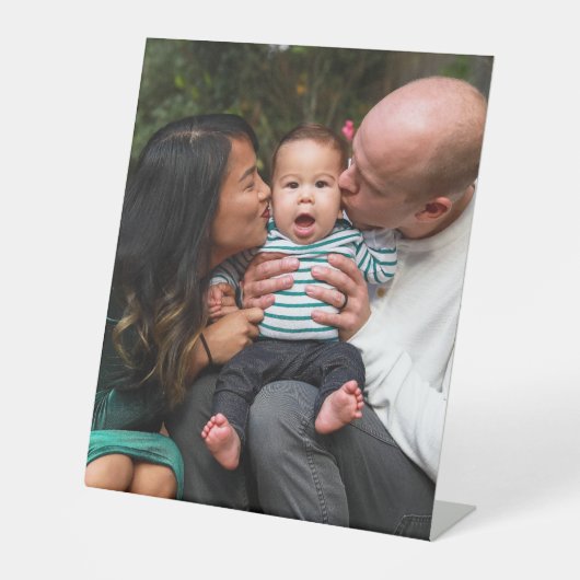 写真の完全アップロードパーソナライズされた 台座サイン (正面)