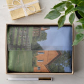 写真の完璧な馬の厩舎がマニキュアの芝生に 薄葉紙 (ギフト)