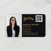 写真の実在不動産仲介業者鍵ハウスQRコードの挿入 名刺 (正面)