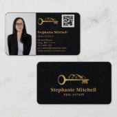 写真の実在不動産仲介業者鍵ハウスQRコードの挿入 名刺 (正面/裏面)