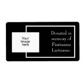 写真の寄贈シール ラベル (正面)