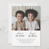 写真の少年たち共同誕生日招待状 - テンプレート (正面)