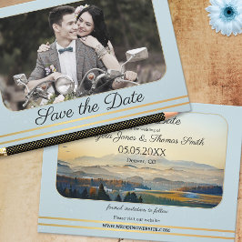 写真の山の日付カードを保存 案内状