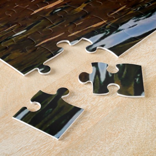 写真の岩の上の国の海岸線 ジグソーパズル (側面)