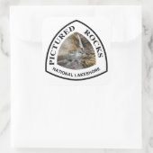 写真の岩の国の湖畔 スクエアシール (バッグ)