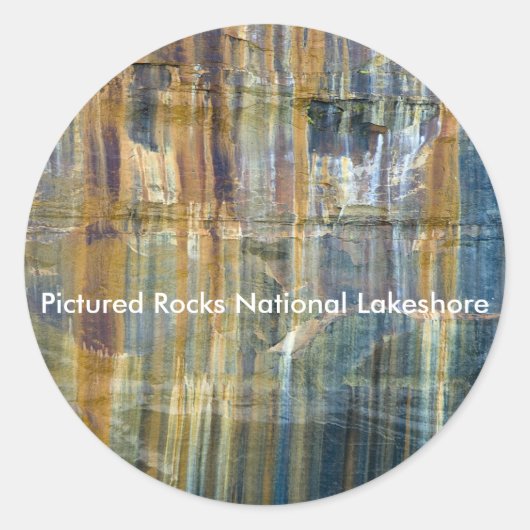 写真の岩の国の湖畔 ラウンドシール (正面)