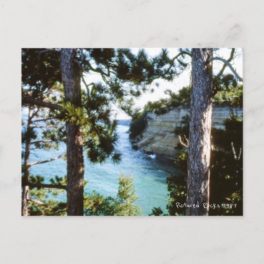 写真の岩、ミシガン州Munising Lake Superior ポストカード (正面)