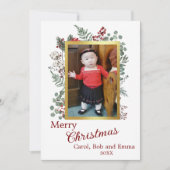 写真の平らな休日のカード:ベリーと植物 シーズンカード (正面)