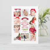 写真の年メリークリスマス写真コラージュ シーズンカード (スタンド正面)