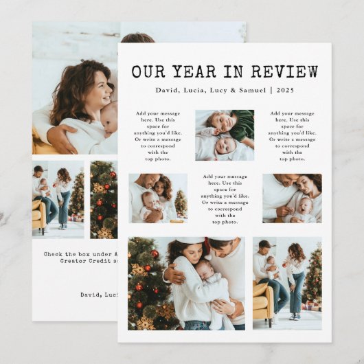 写真の年間ベストレビュー ホリデーカード (正面/裏面)