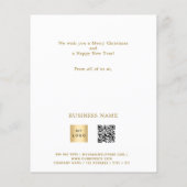 写真の幾何学的金ゴールドQRビジネスクリスマスカード (裏面)