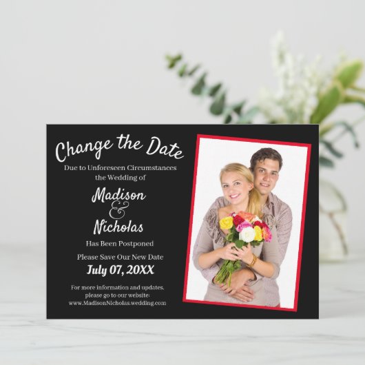 写真の延期された黒結婚色の日付の変更 セーブザデート (スタンド正面)