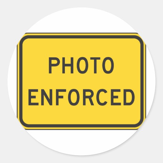 写真の強制サインのシール ラウンドシール (正面)