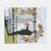 写真の後ずっとシックで楽し結婚いパーソナライズされた フリースブランケット (正面(横))