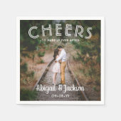 写真の後ずっと幸せに過ごすスタイリッシュ応援結婚 スタンダードカクテルナプキン (正面)