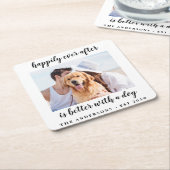 写真の後ずっと幸せ結婚に スクエアペーパーコースター (アングル)