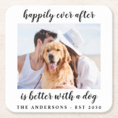 写真の後ずっと幸せ結婚に スクエアペーパーコースター (正面)