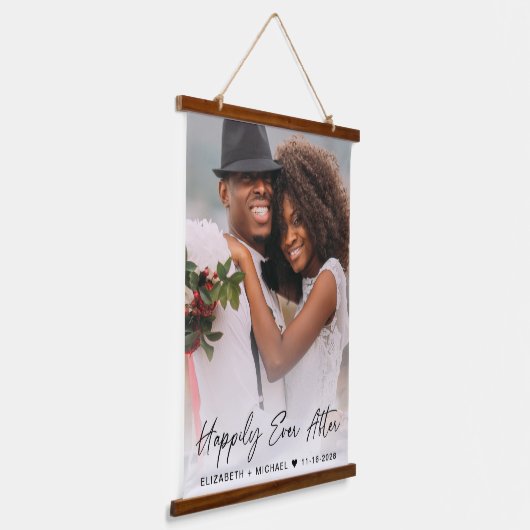 写真の後ずっと幸せ結婚に 吊り下げ型タペストリー (傾斜あり)