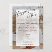 写真の後ずっと幸せ結婚に | 白のオーバーレイ 招待状 (正面)