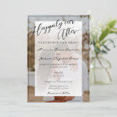 写真の後ずっと幸せ結婚に | 白のオーバーレイ 招待状 (スタンド正面)