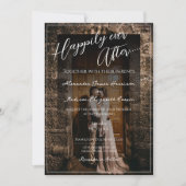 写真の後ずっと幸せ結婚に | 黒のオーバーレイ 招待状 (正面)