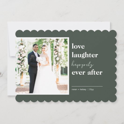 写真の後ずっと楽しく笑い結婚を愛する シーズンカード (正面)