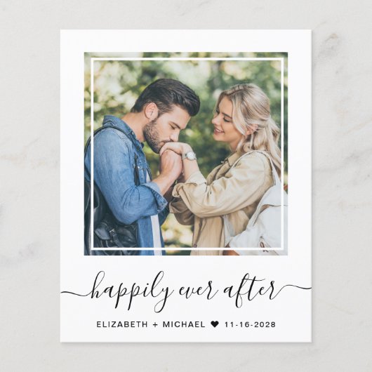 写真の後で幸せに予算を結婚式招待状 (正面)