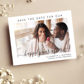 写真の後で幸せに日付を保存 案内ポストカード