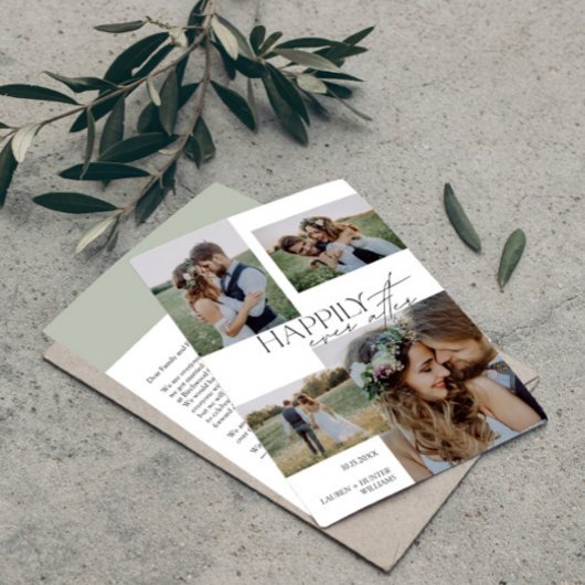 写真の後で幸エレガント意にモダンし結婚て 案内状