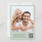 写真の後に幸せなQRコード結婚式のレセプション 招待状 (裏面)