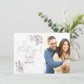 写真の御礼  |  モダンな水彩画のユーカリ サンキューカード (スタンド正面)